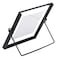 Fabulaxe Modern Metal Floating Tabletop Square Photo Picture Frame w/Glass Cover and Easel Stand, Black 4 x 4 QI004066.BK.S - alternate 6